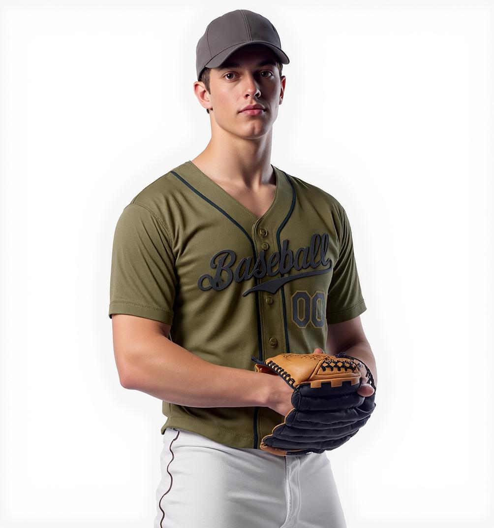 Custom Olive & Navy Baseball Jersey