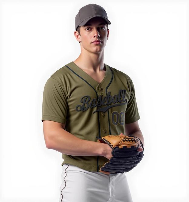Custom Olive & Navy Baseball Jersey