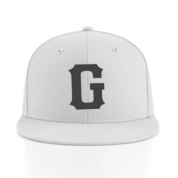 Custom White & Navy Blue Stitched Adjustable Snapback Hat