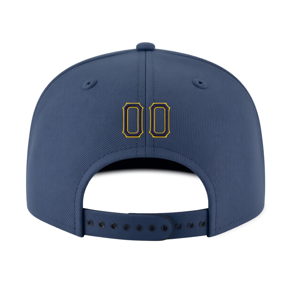 Custom Denim Blue & Royal/Gold Stitched Adjustable Snapback Hat