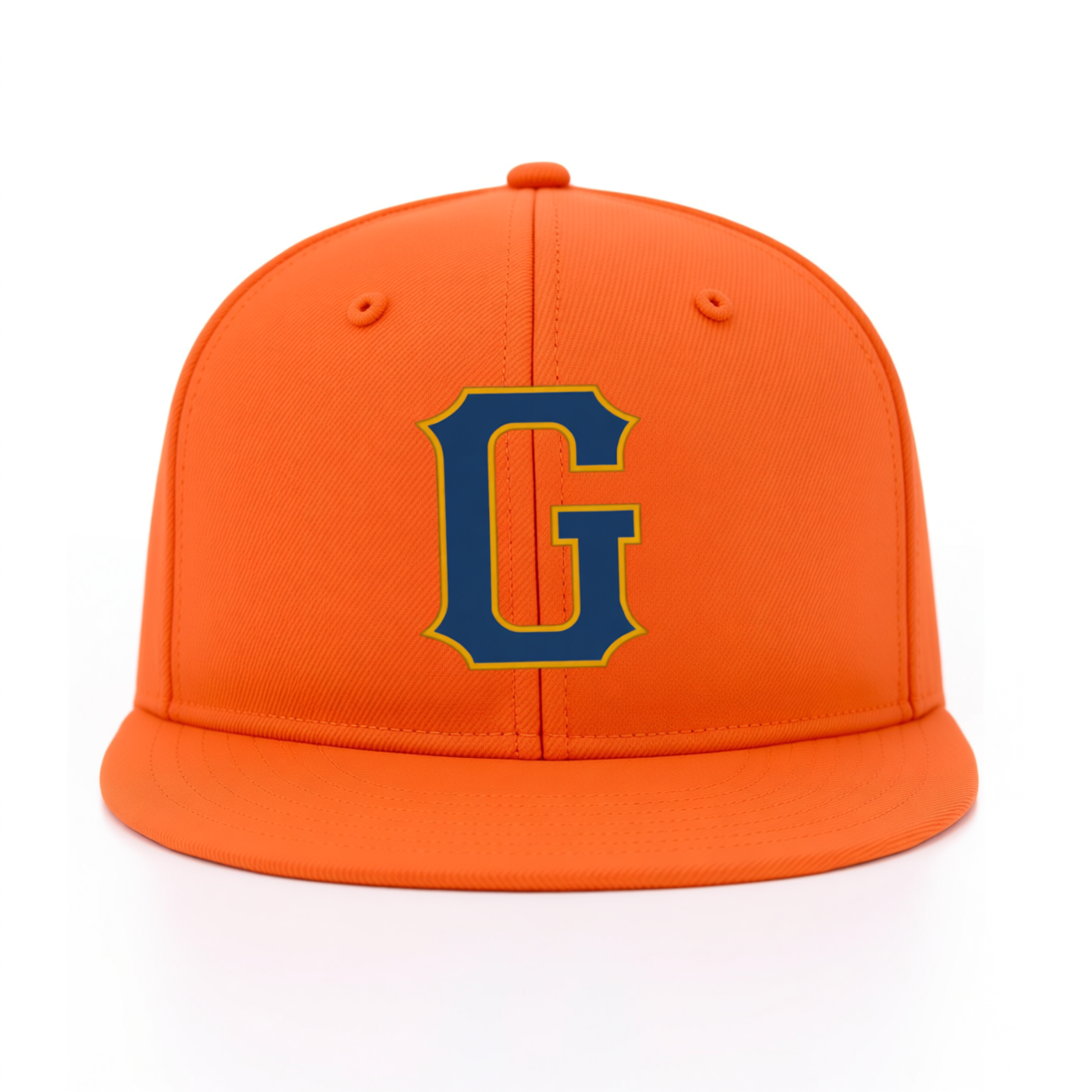 Custom Orange & Royal/Yellow Stitched Adjustable Snapback Hat