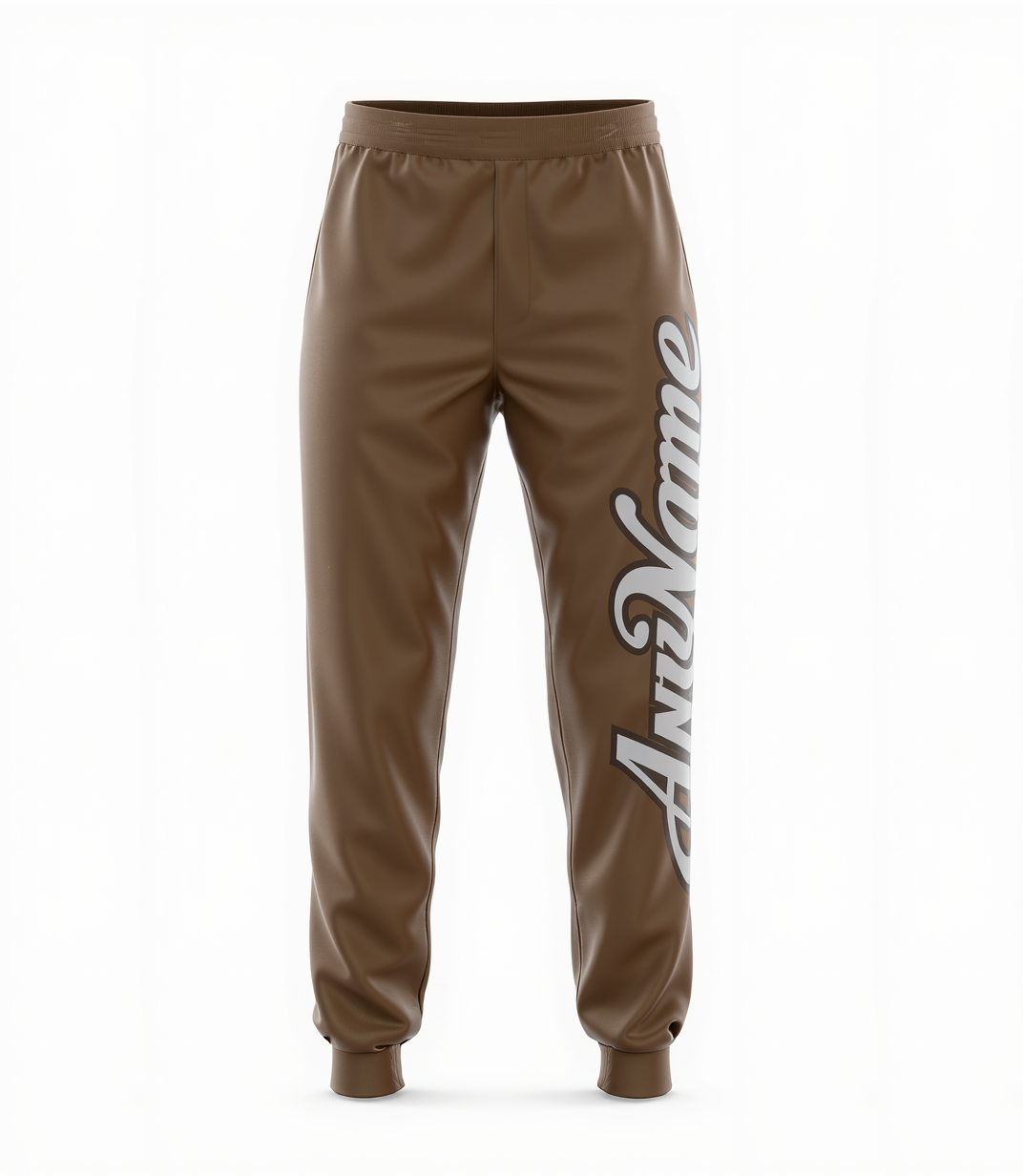 Custom Brown & White/Black Fleece Jogger Sweatpants
