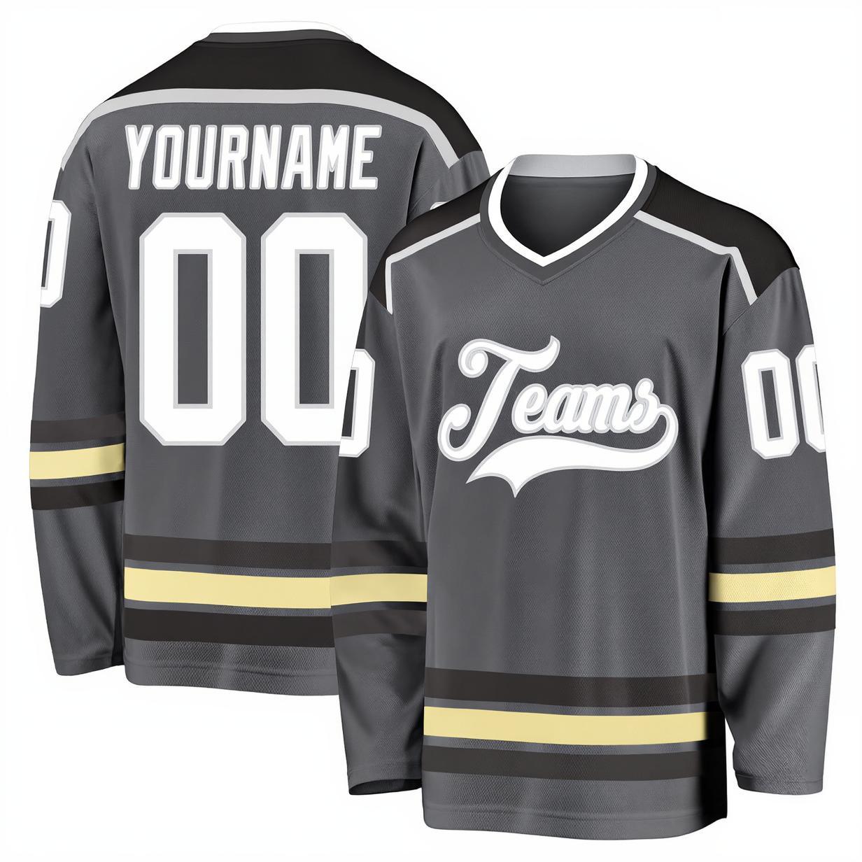 Custom Grey & White Hockey Jersey