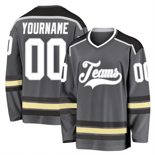 Custom Grey & White Hockey Jersey
