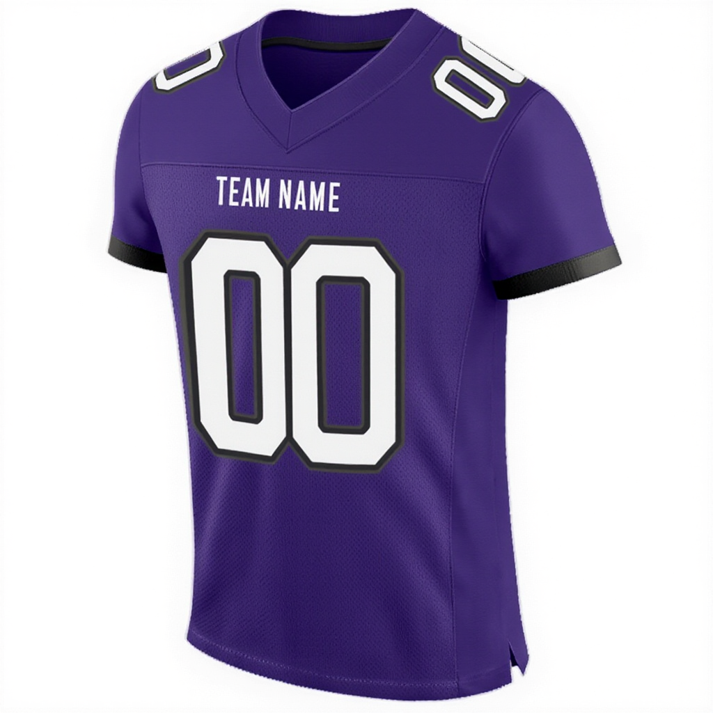 Custom Purple & White/Black Football Jersey