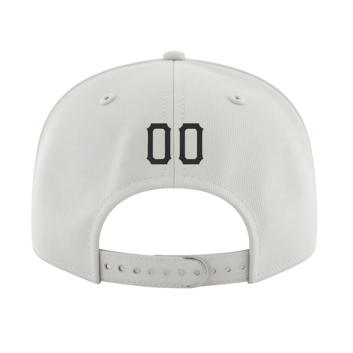 Custom White & Dark Grey/Sliver Stitched Adjustable Snapback Hat