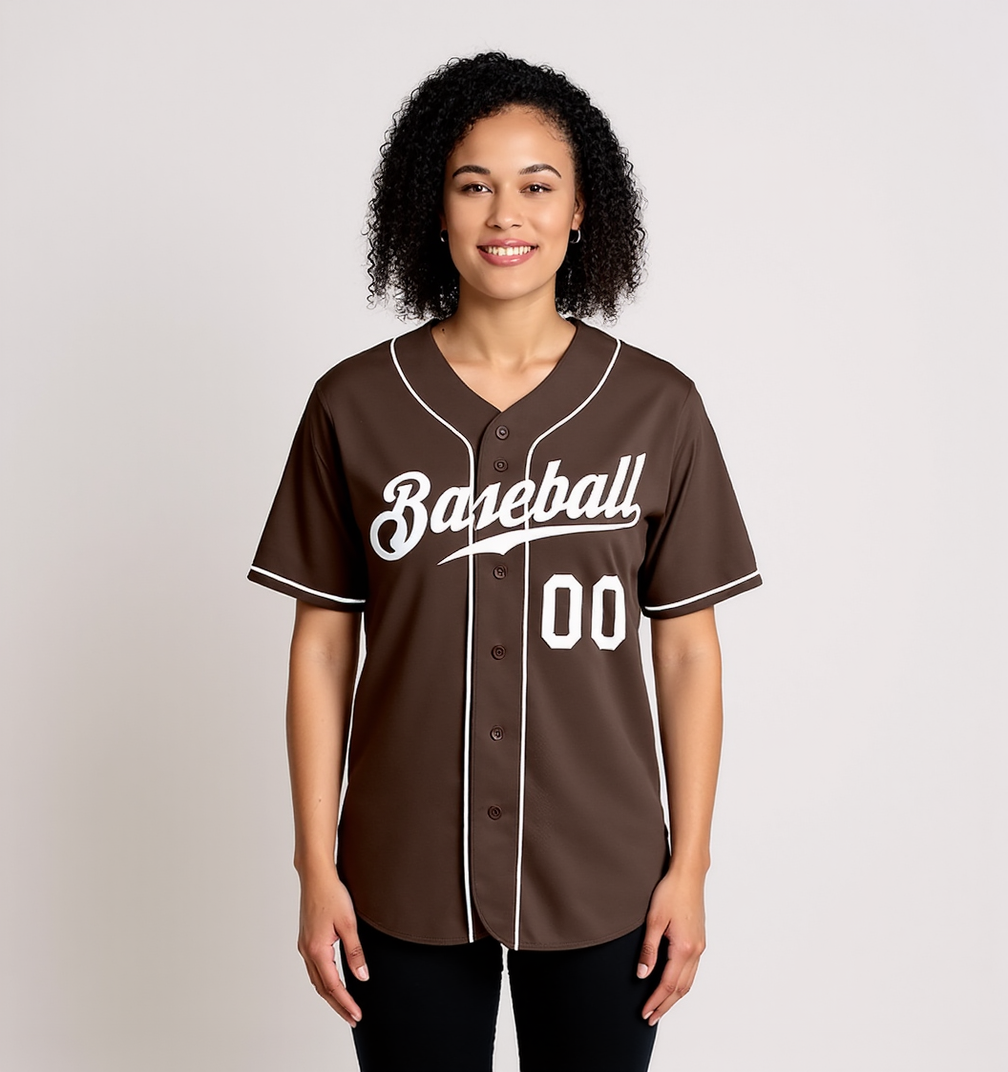 Custom Brown & White Baseball Jersey