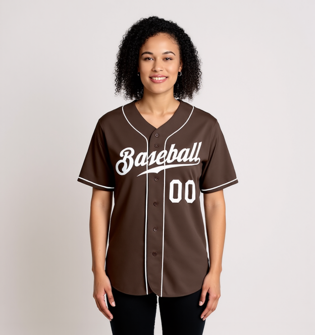 Custom Brown & White Baseball Jersey