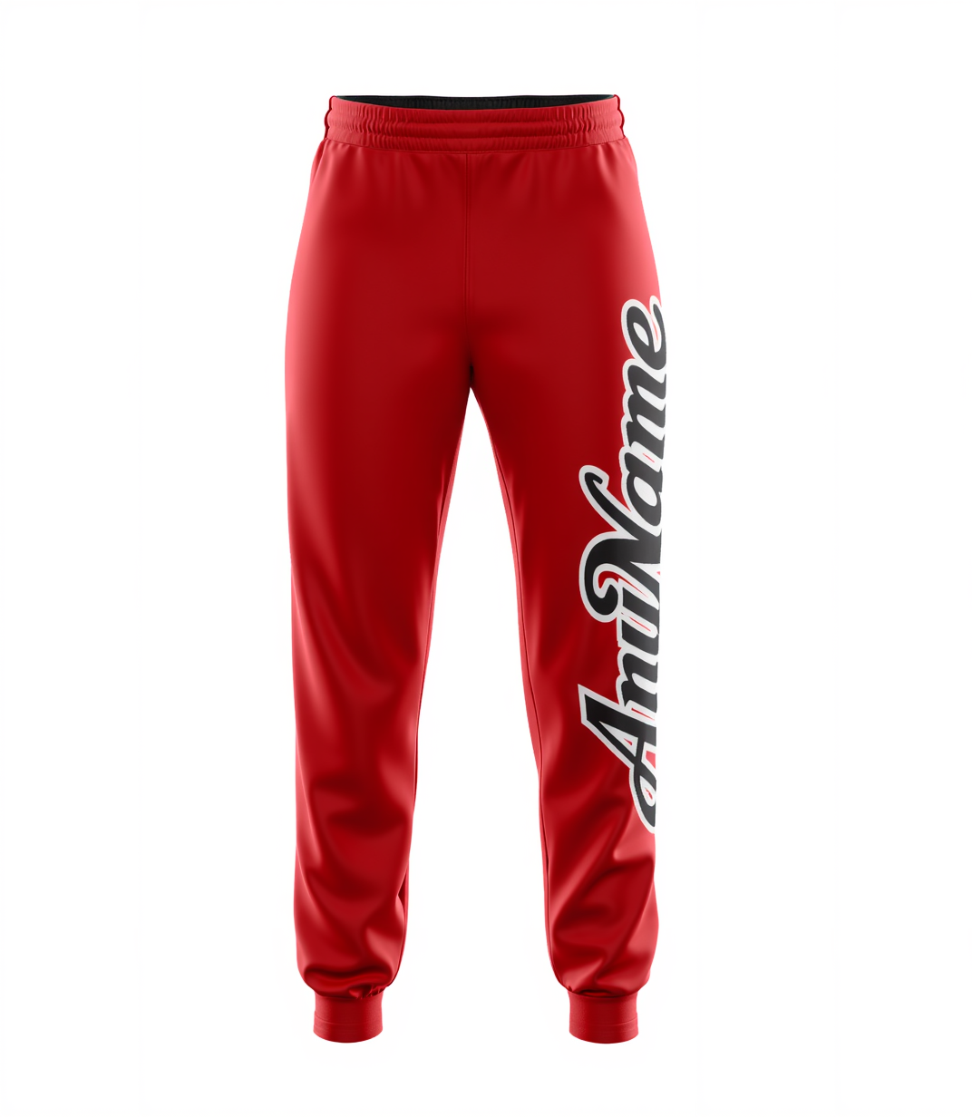 Custom Red & Black/White Fleece Jogger Sweatpants