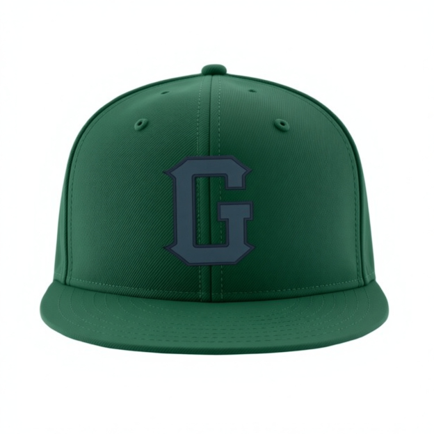 Custom Midnight Green & Navy Blue Stitched Adjustable Snapback Hat