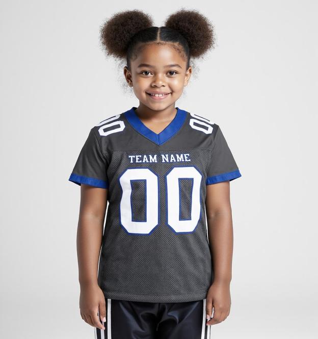 Custom Dark Grey & White/Royal Football Jersey