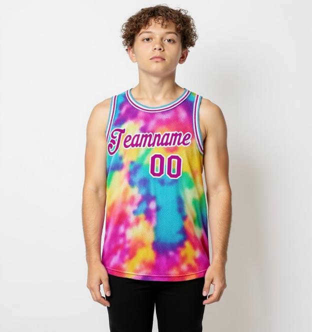 Custom Tie Dyes Purple & White Basketball City Edition Jersey