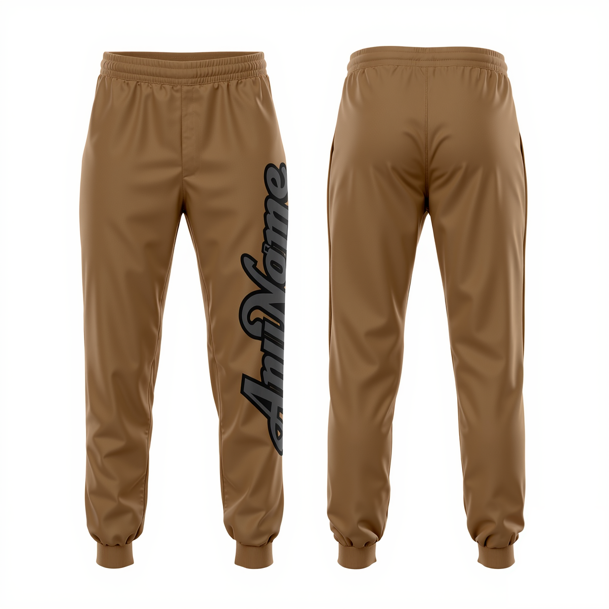 Custom Brown & Grey/Black Fleece Jogger Sweatpants