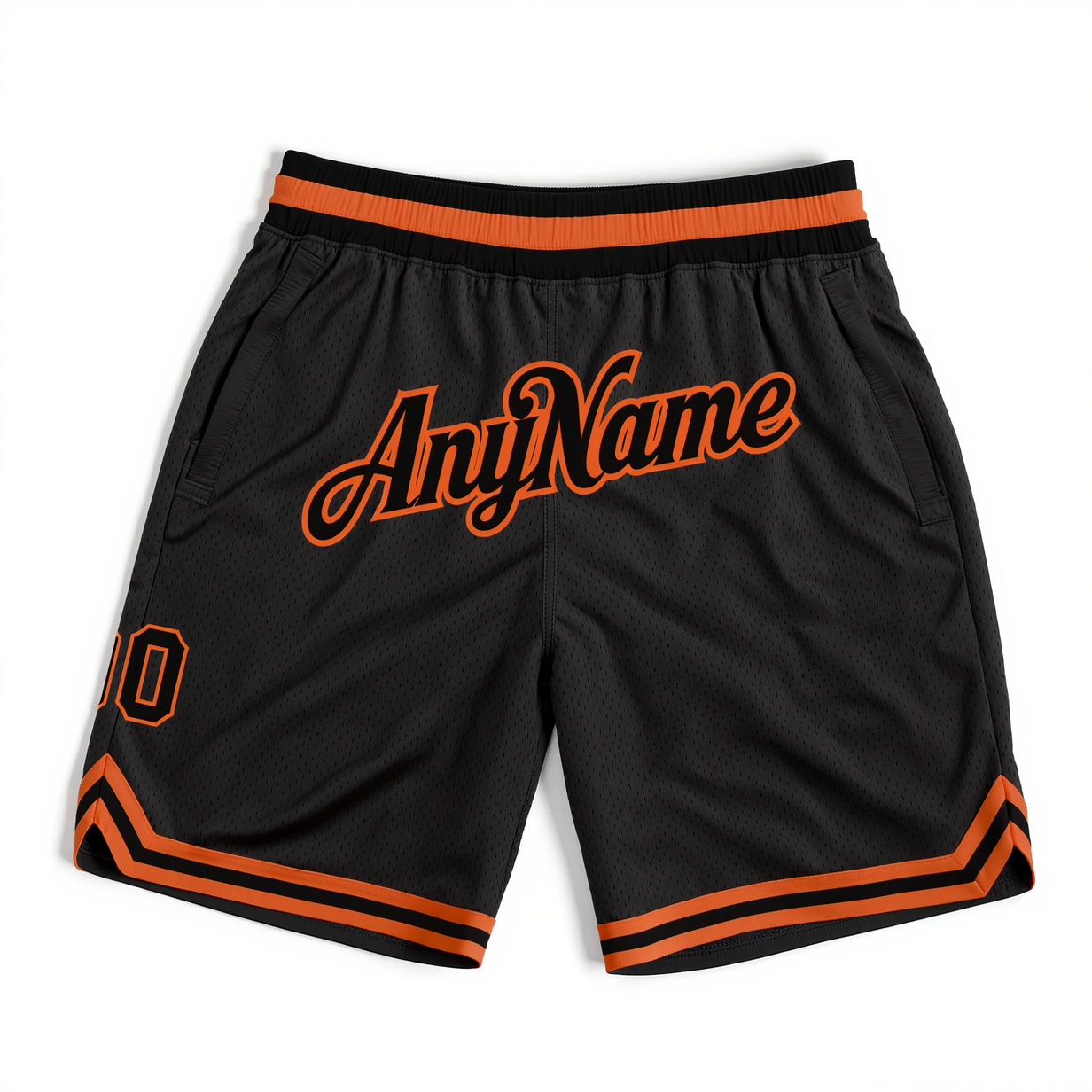 Custom Black & Orange Throwback Shorts