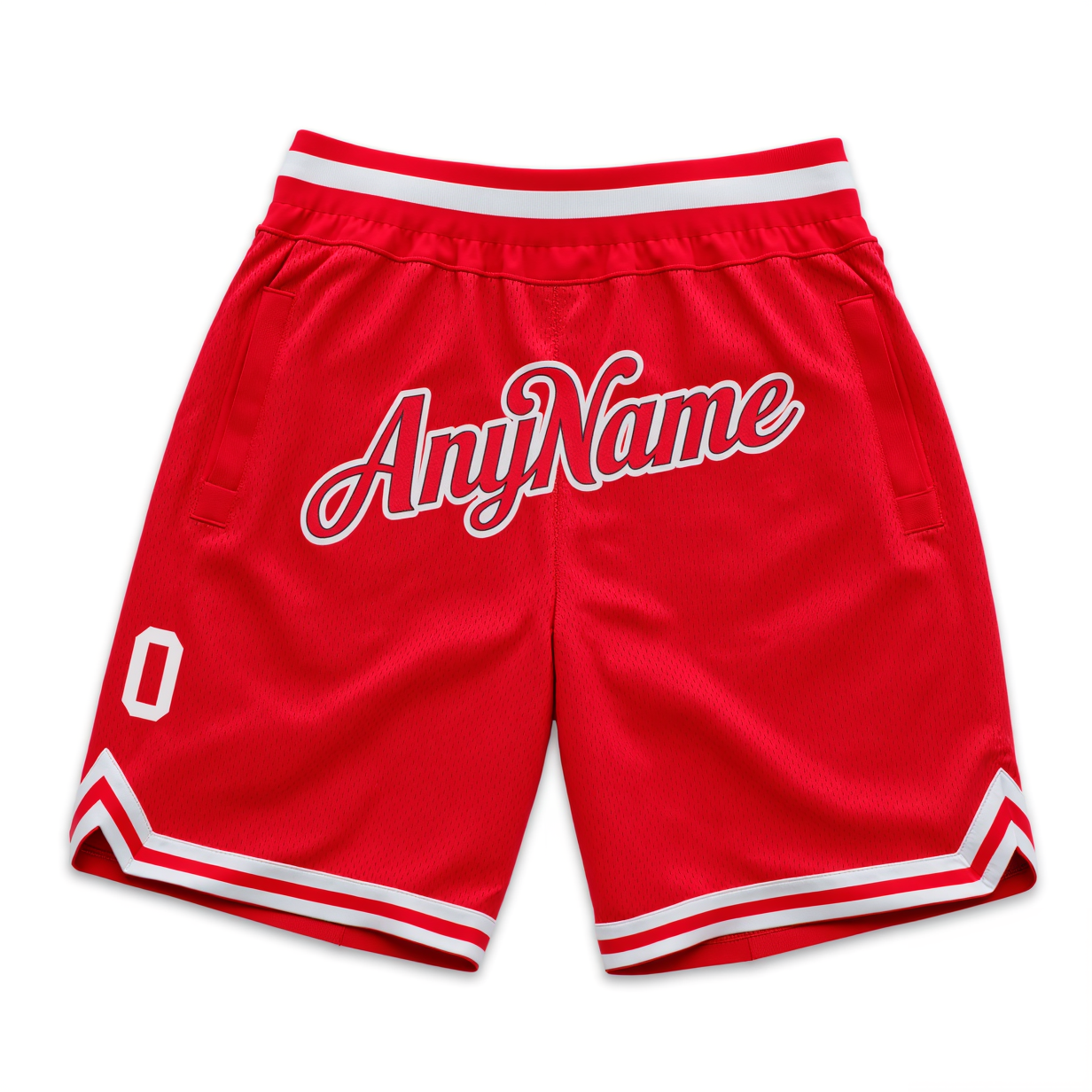 Custom Red & White Throwback Shorts