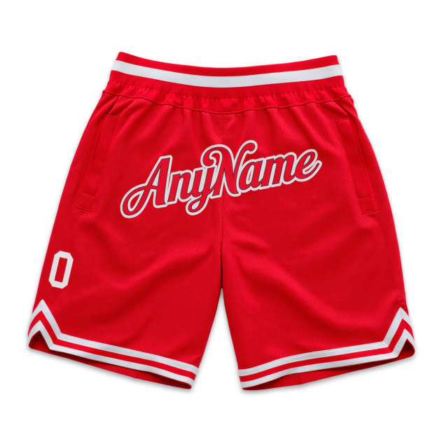 Custom Red & White Throwback Shorts