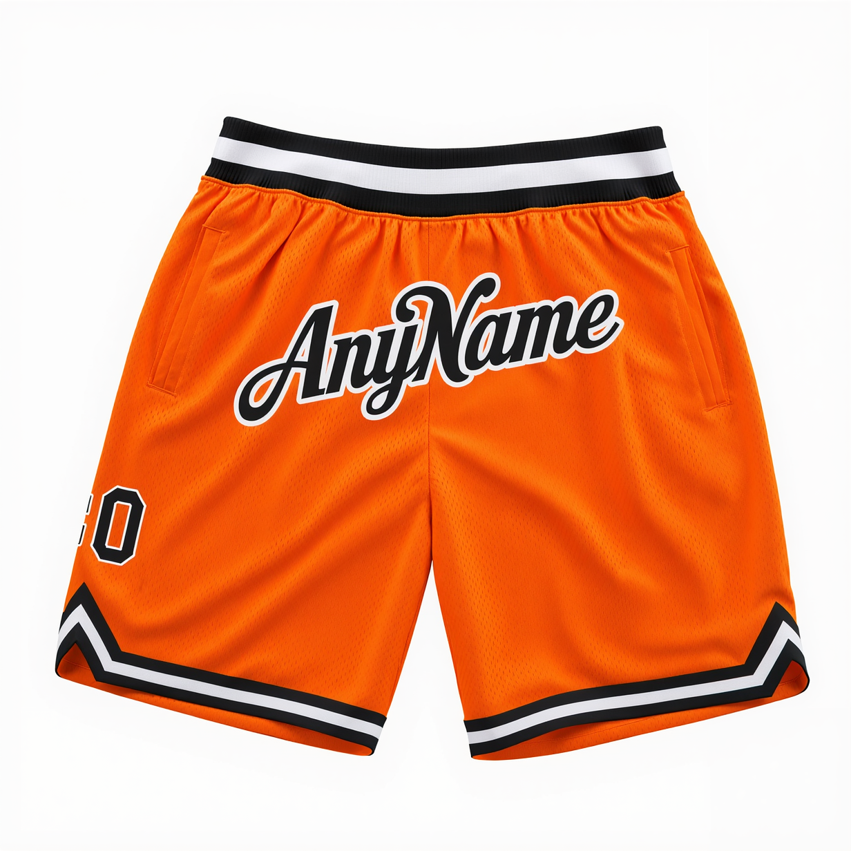 Custom Orange & Black/White Throwback Shorts
