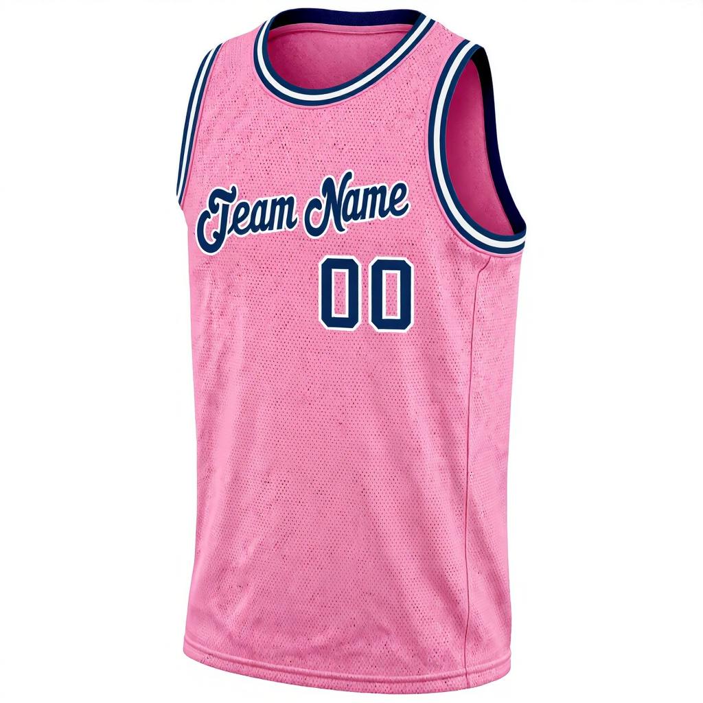 Custom Pink & Navy/White Basketball City Edition Jersey