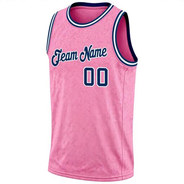 Custom Pink & Navy/White Basketball City Edition Jersey