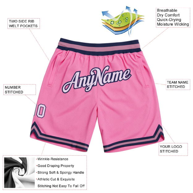 Custom Pink & Purple/Black Throwback Shorts