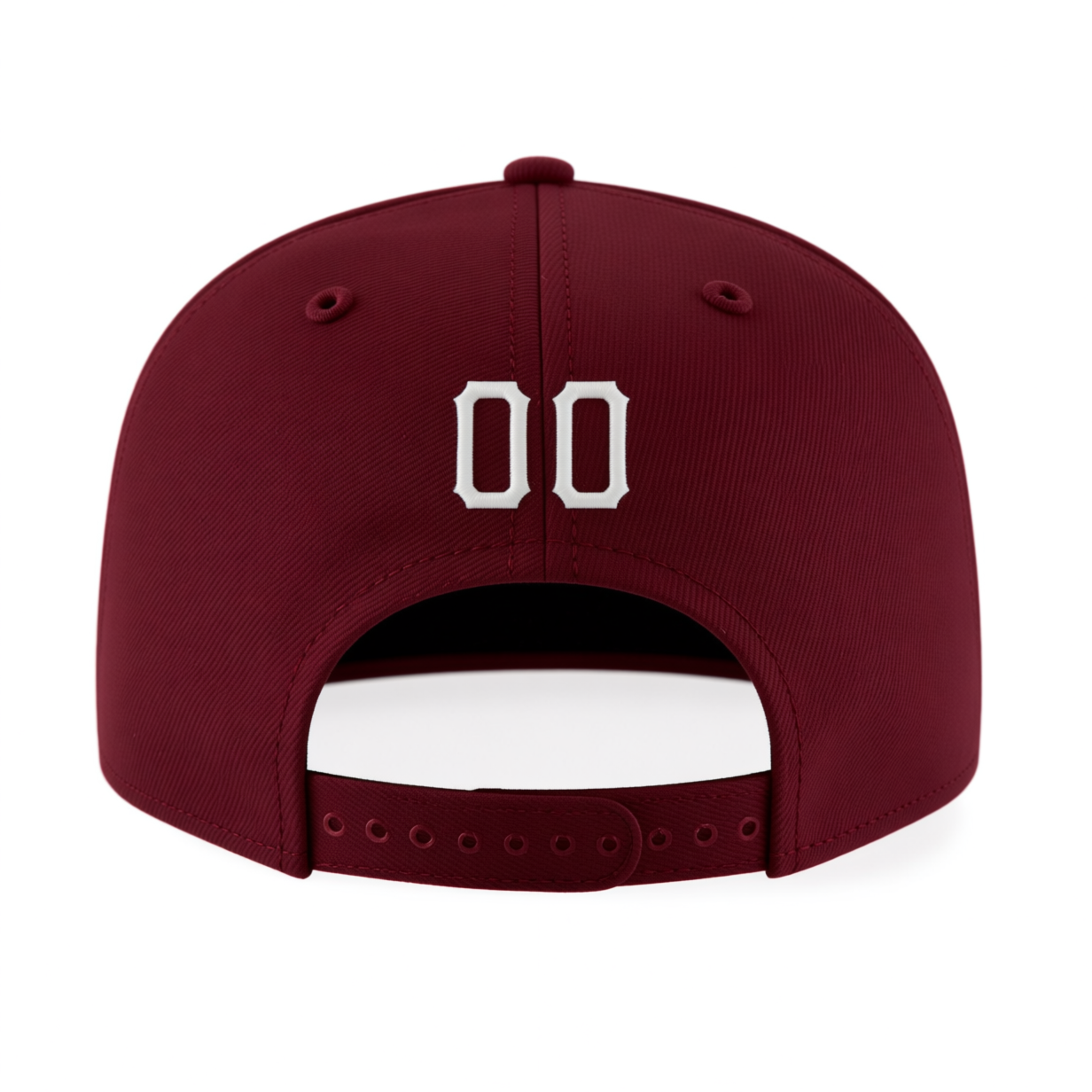 Custom Burgundy & Black/White Stitched Adjustable Snapback Hat