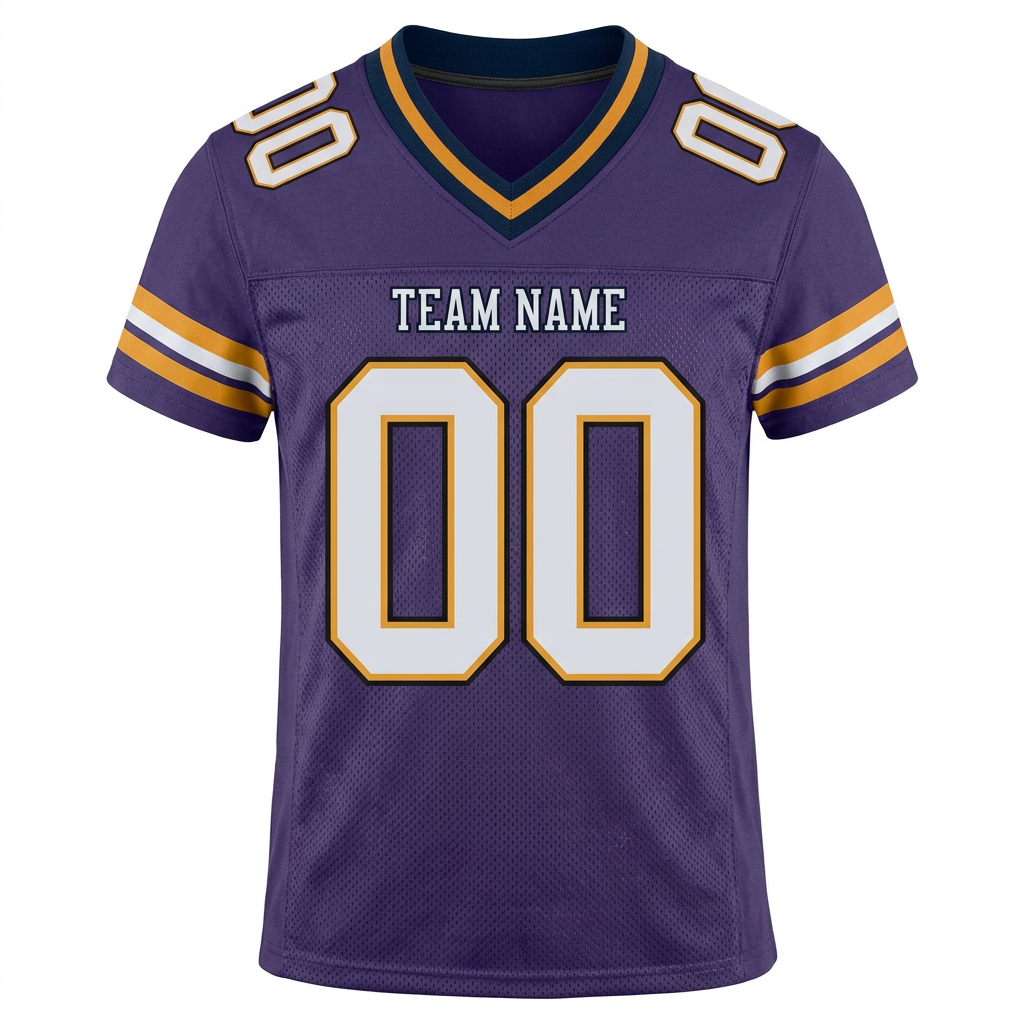 Custom Purple & White/Yellow Football Jersey