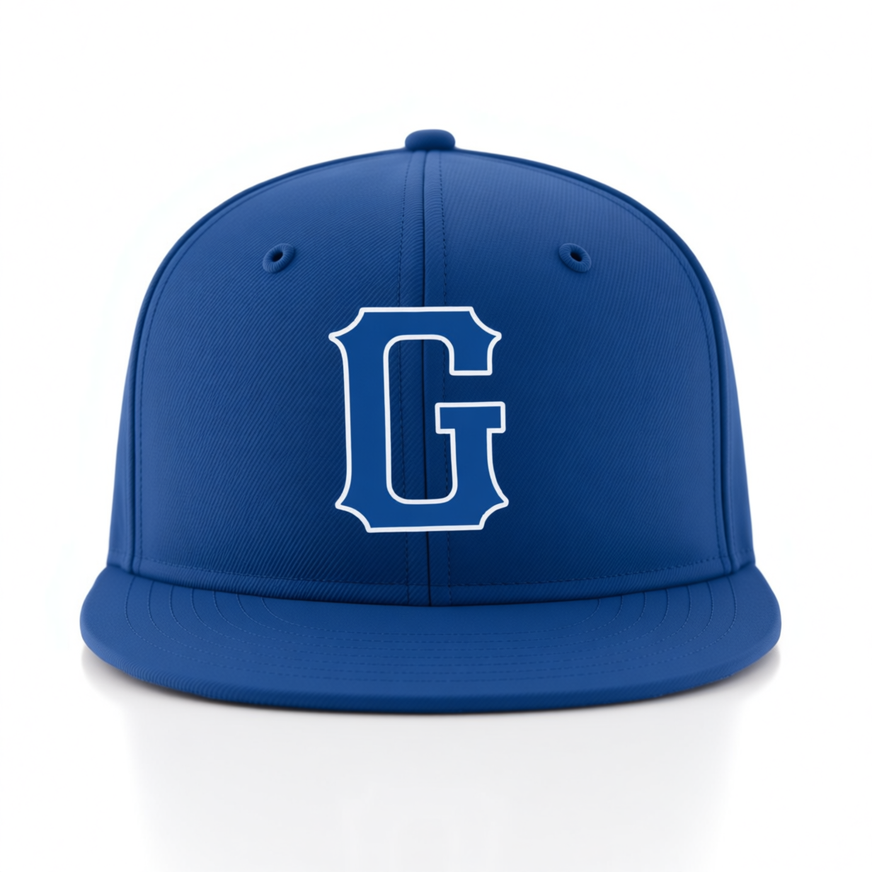 Custom Royal Blue & White Stitched Adjustable Snapback Hat