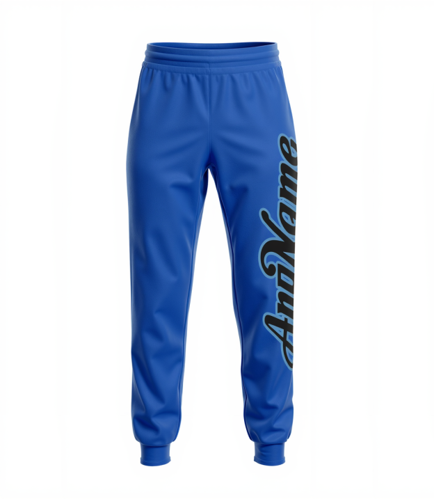 Custom Blue & Black Fleece Jogger Sweatpants
