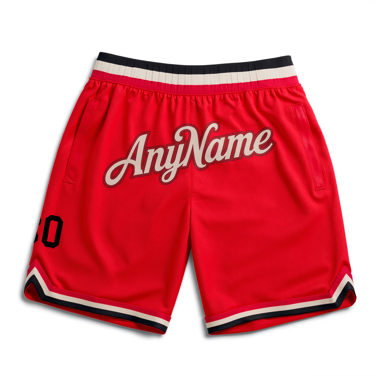 Custom Red & White/Black Throwback Shorts
