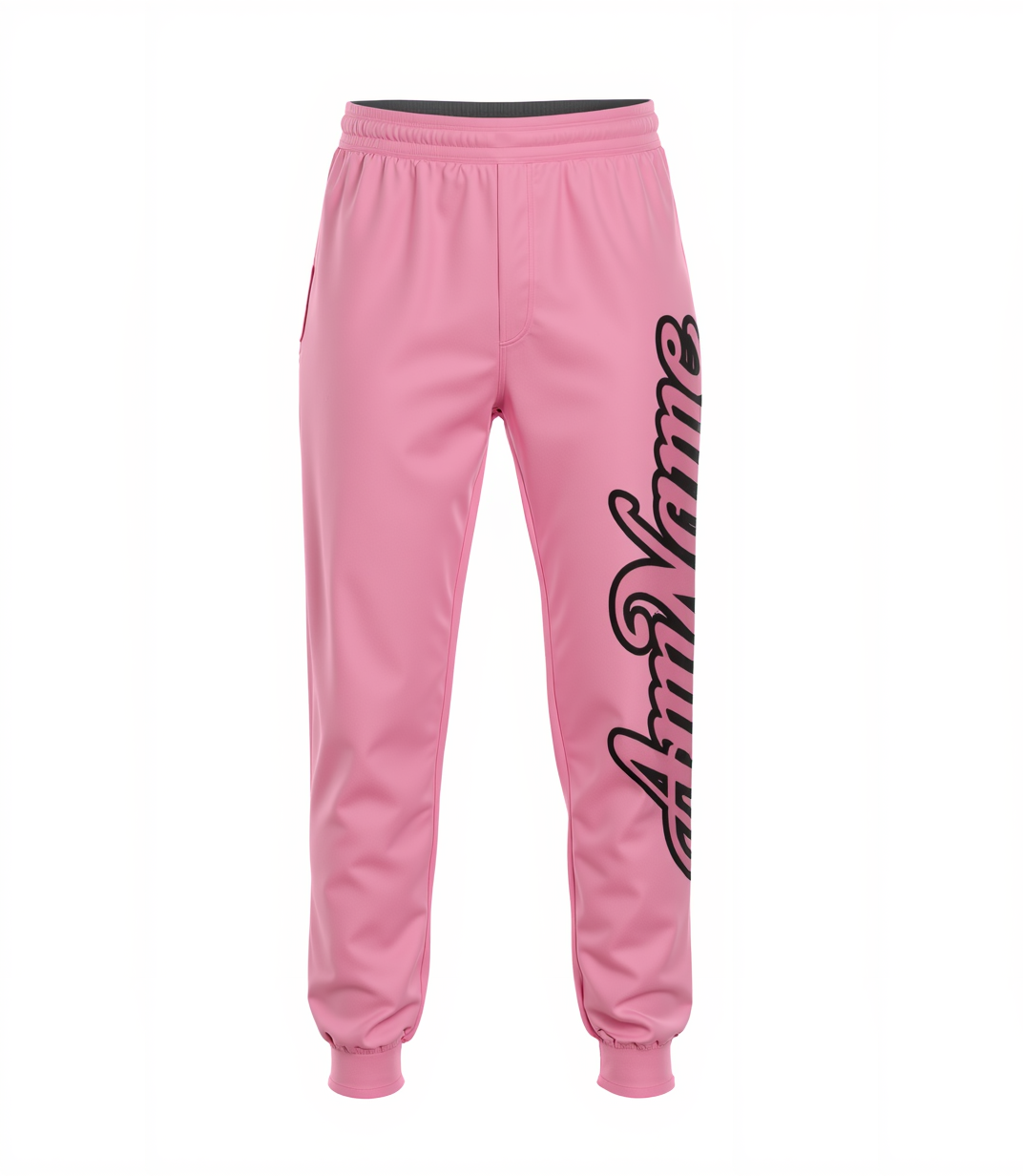 Custom Pink & Black Fleece Jogger Sweatpants