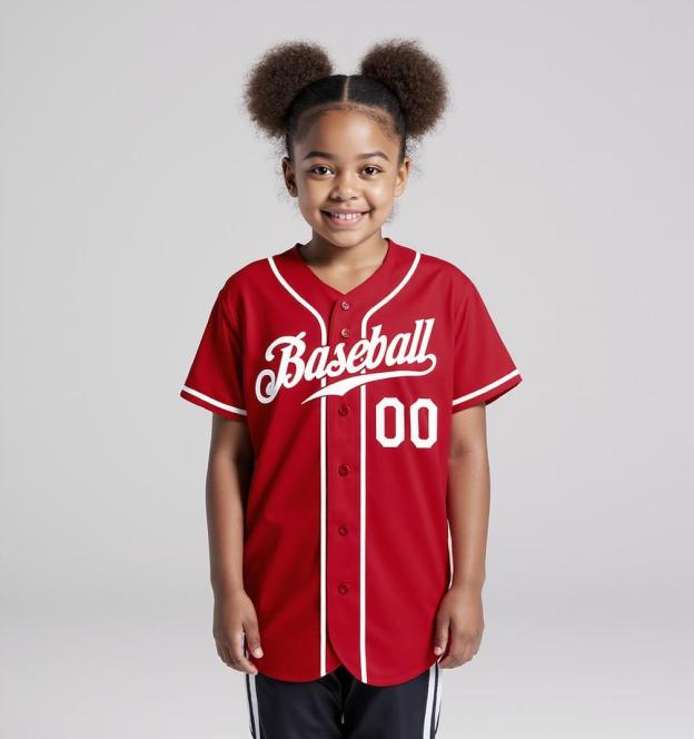 Custom Red & White Baseball Jersey