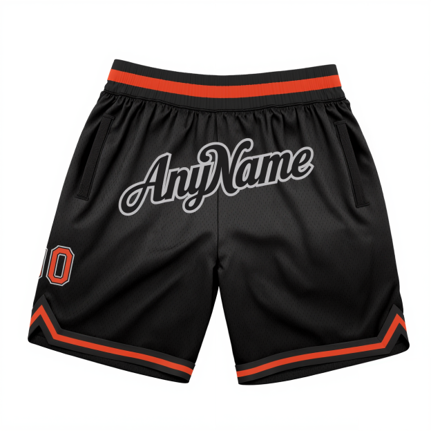 Custom Black & Orange/White Throwback Shorts