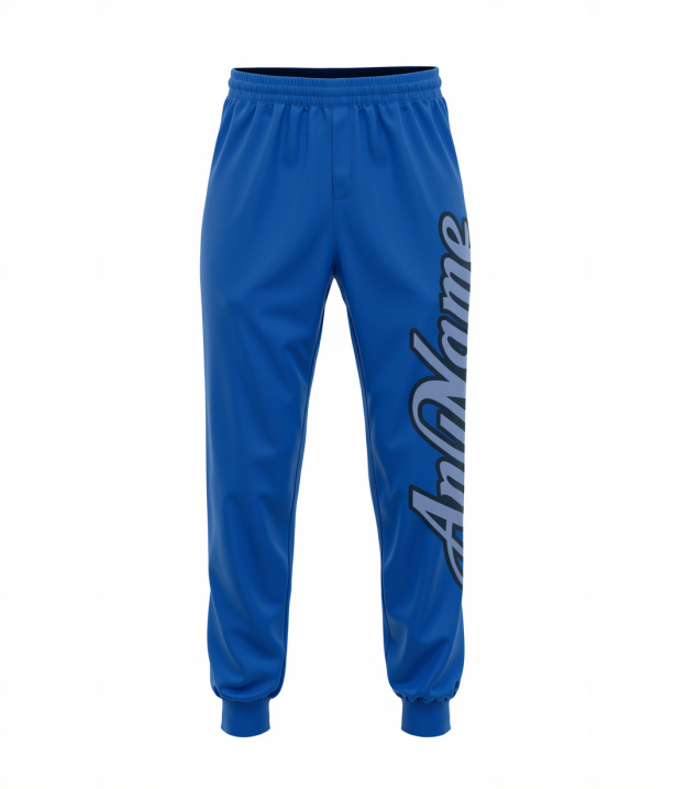 Custom Blue & Light Blue/Black Fleece Jogger Sweatpants