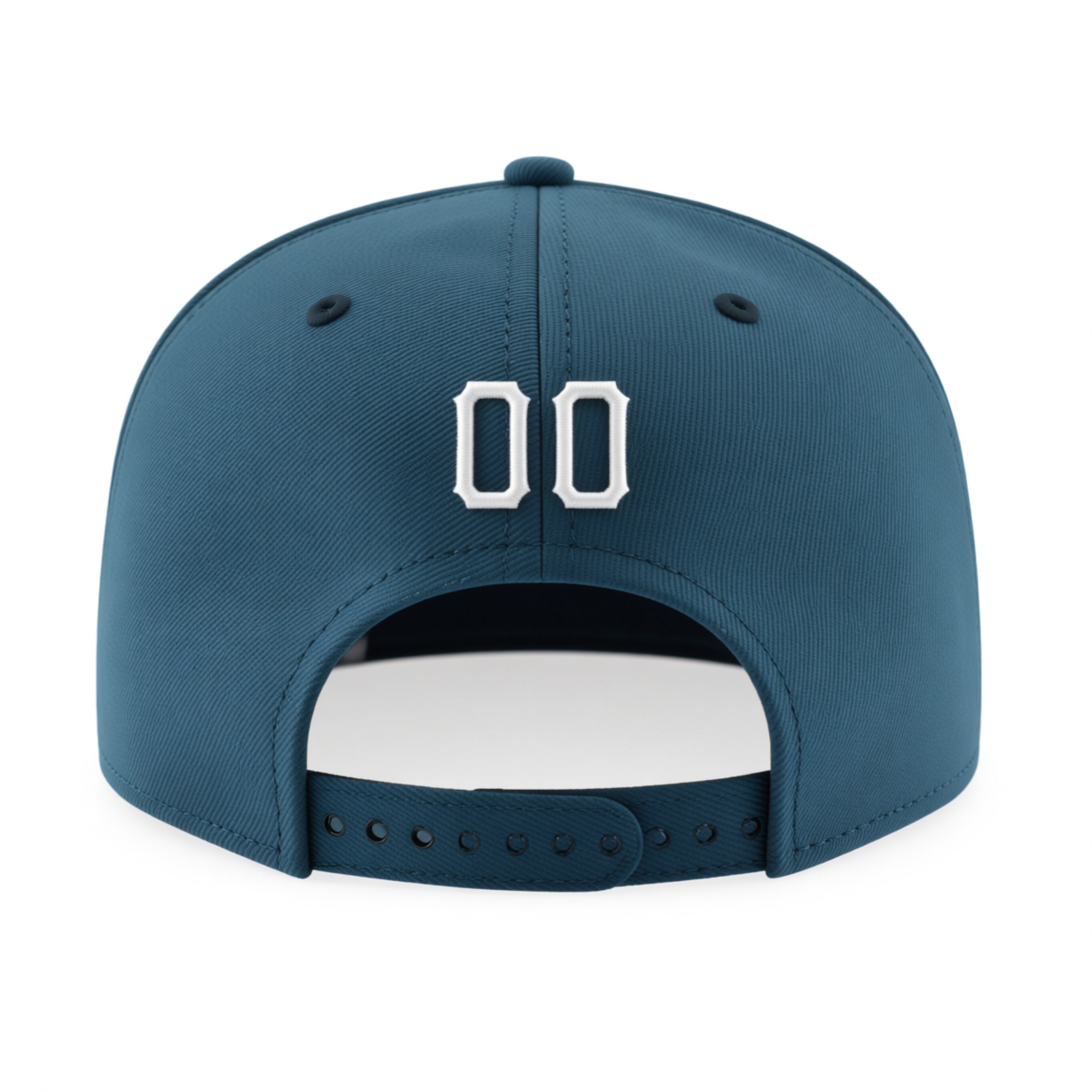 Custom Denim Blue & White Stitched Adjustable Snapback Hat