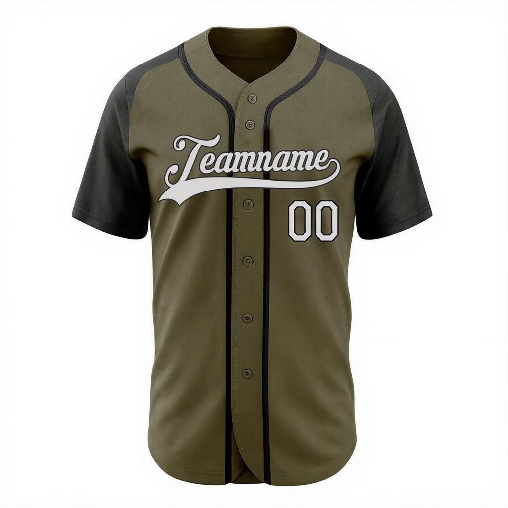 Custom Olive & Navy/White Baseball Jersey