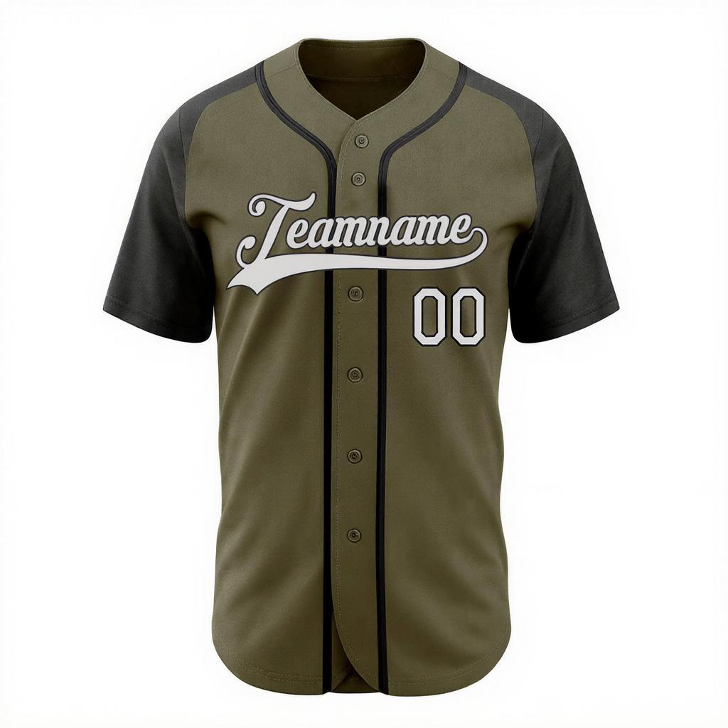 Custom Olive & Navy/White Baseball Jersey