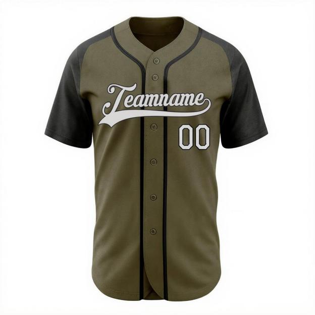 Custom Olive & Navy/White Baseball Jersey