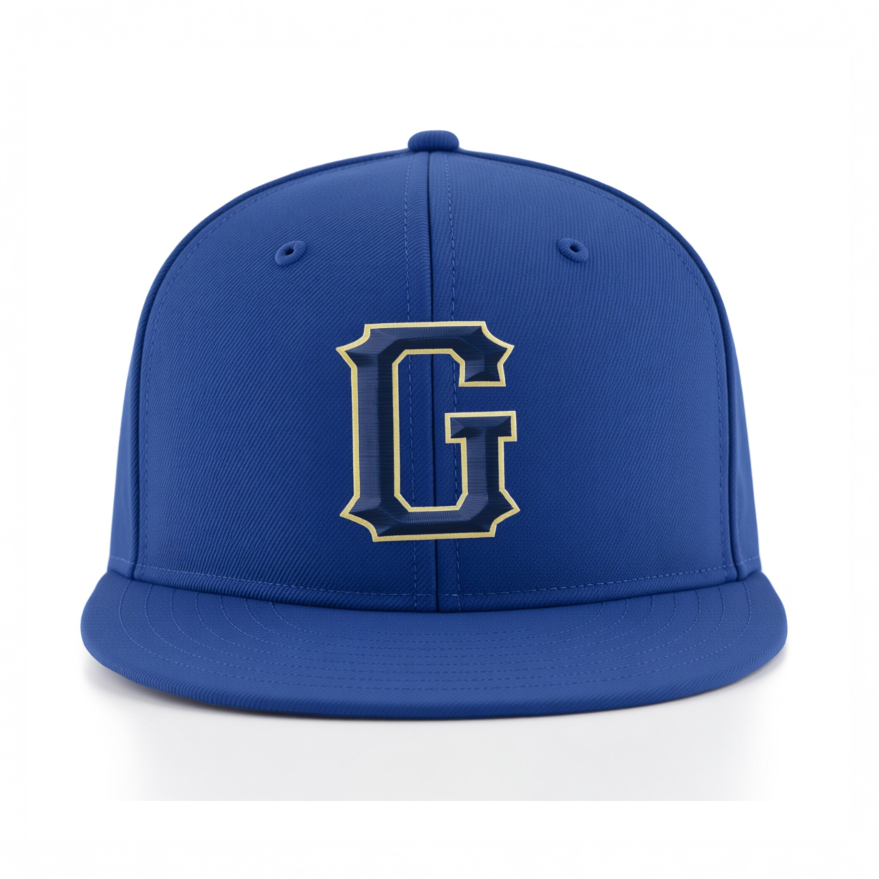 Custom Royal Blue & Gold Stitched Adjustable Snapback Hat