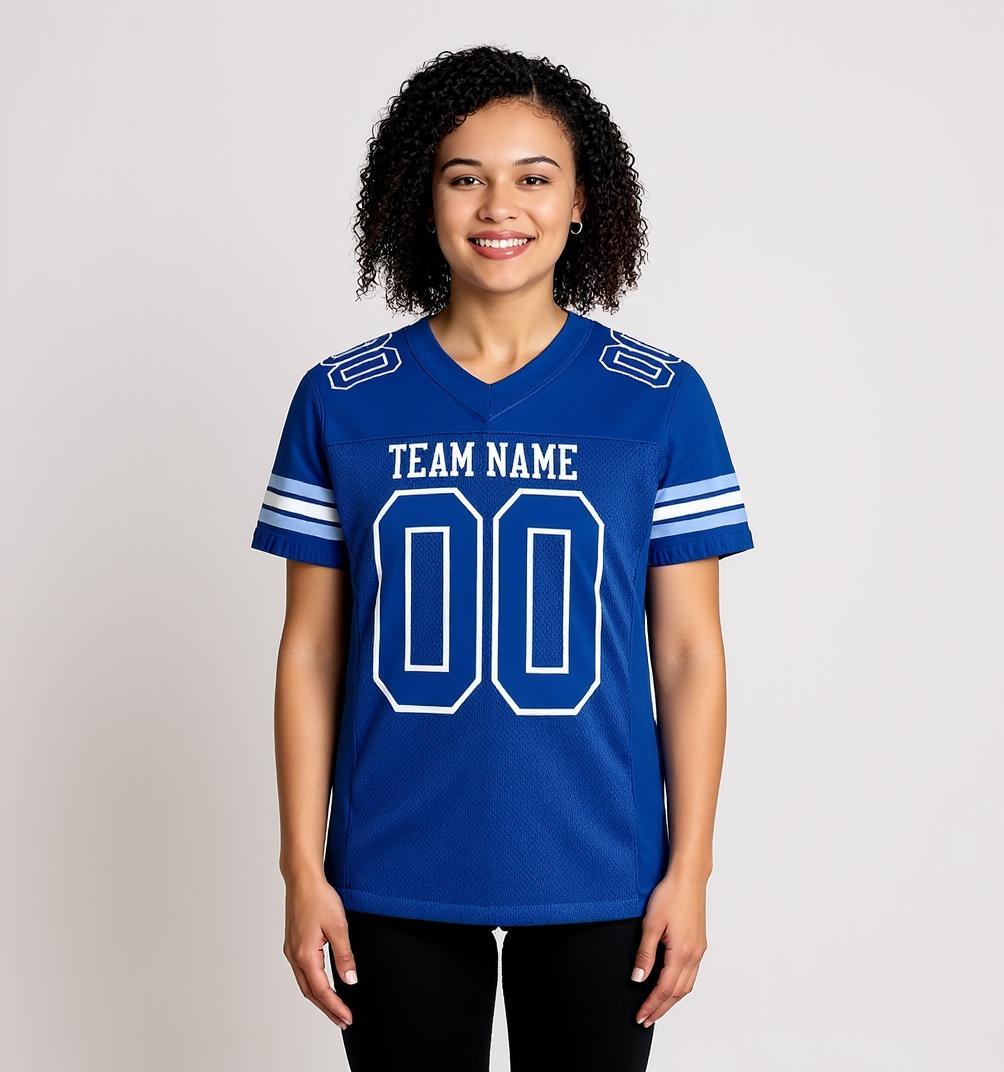 Custom Royal & White Football Jersey