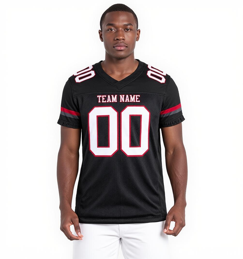 Custom Black & White/Red Football Jersey