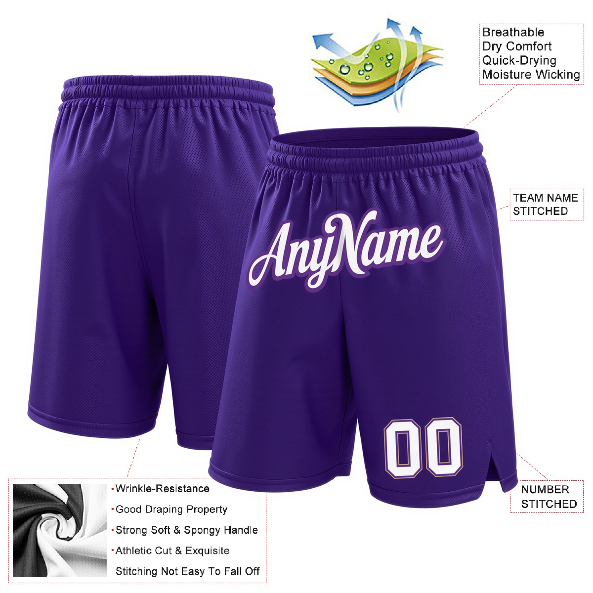 Custom Purple & White Shorts
