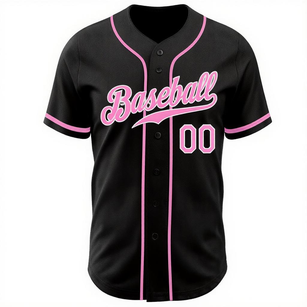 Custom Black & Pink/White Baseball Jersey