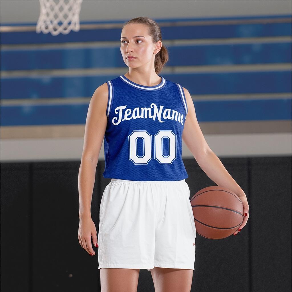 Custom Blue & White Basketball City Edition Jersey