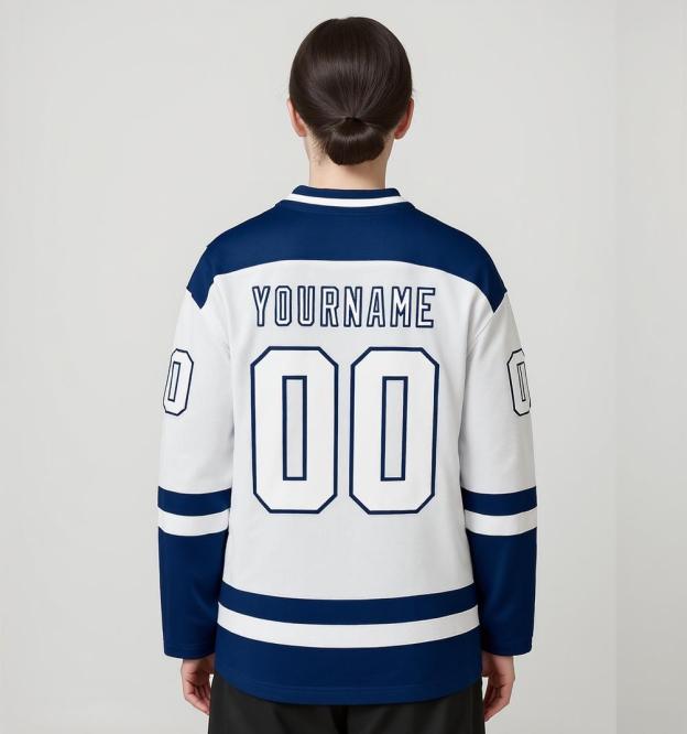 Custom White & Navy Hockey Jersey