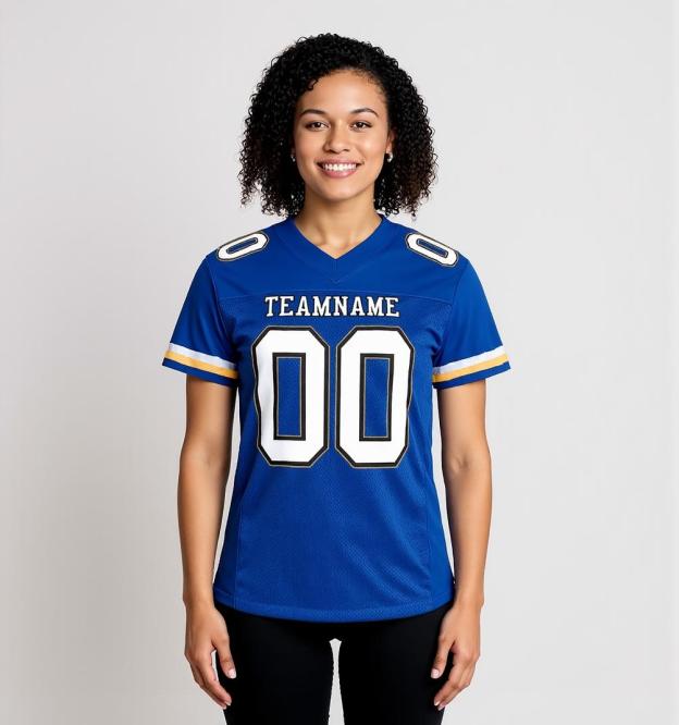 Custom Royal & White/Black Football Jersey