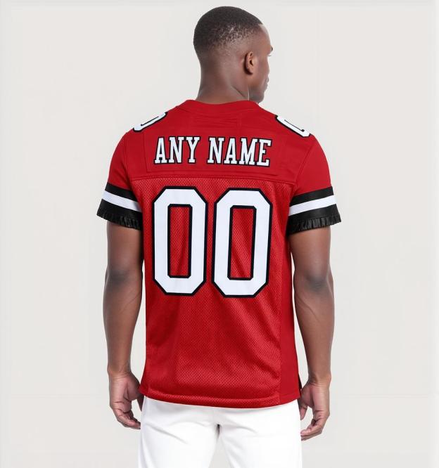 Custom Red & White/Black Football Jersey