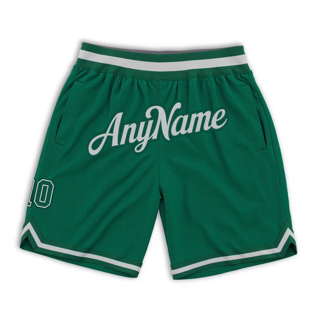 Custom Green & White Throwback Shorts