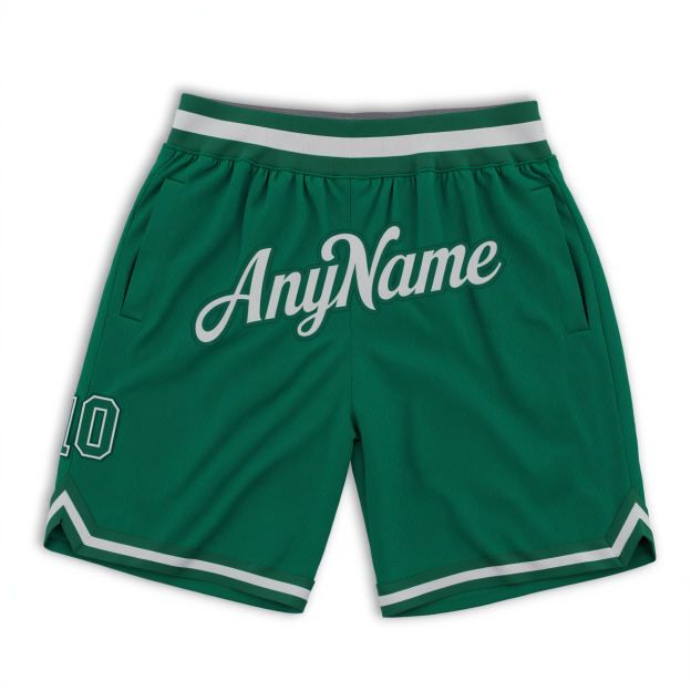 Custom Green & White Throwback Shorts