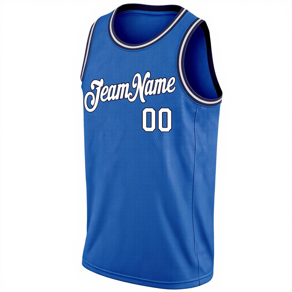 Custom Blue & White/Black Basketball City Edition Jersey