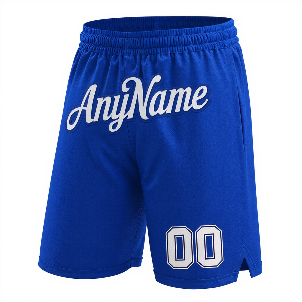 Custom Royal Blue & White/Black Shorts